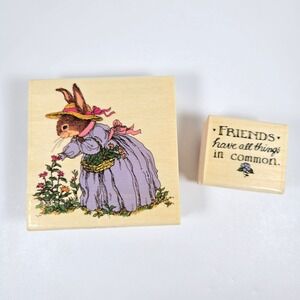 Holly Pond Hill Rubber Stamps‎ Bunny Picking Flowers Friends Have Susan Wheeler